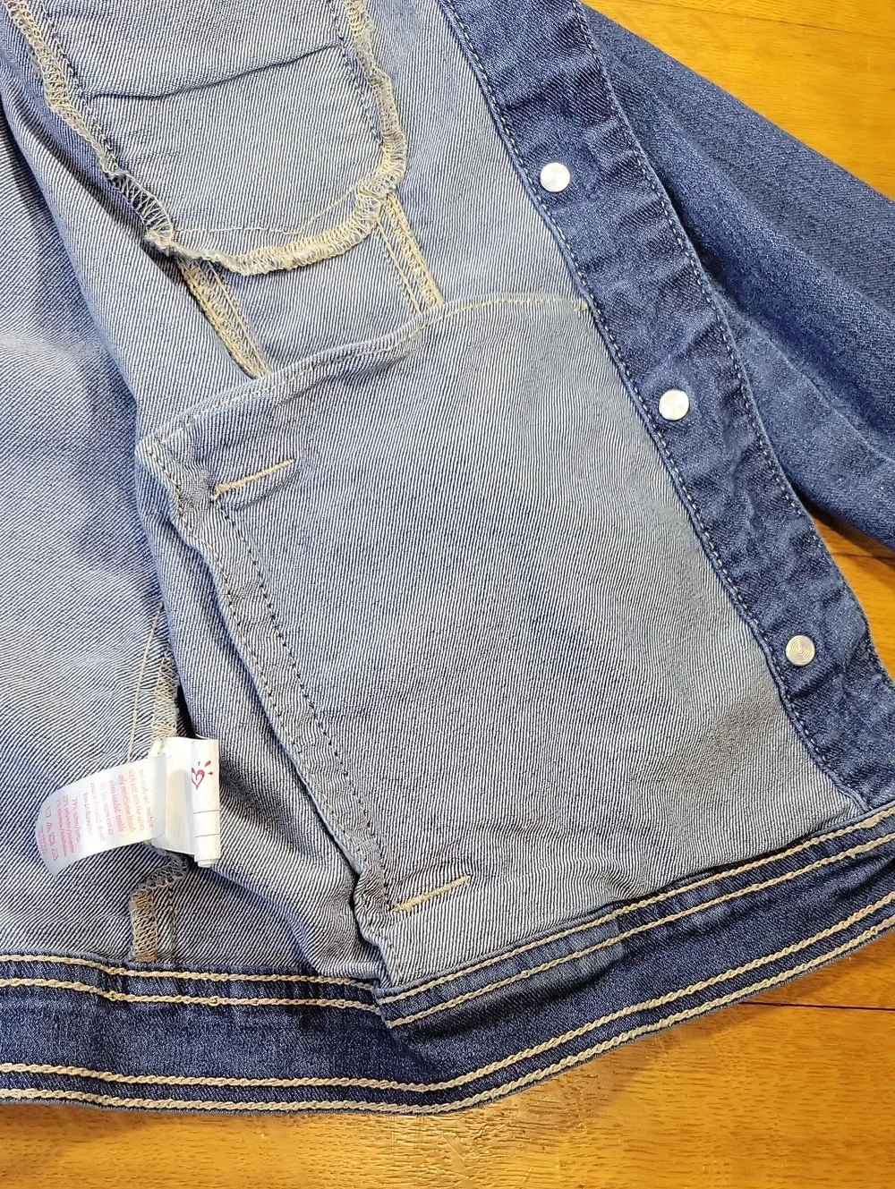 Jean Jacket Justice Size Youth 14-16 Medium Wash.
